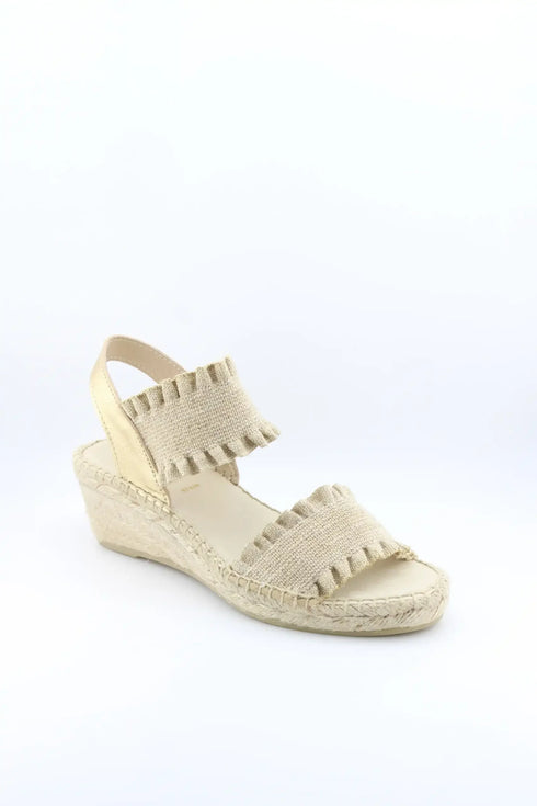 Juncal Aguirre Espadrille Wedge Sandals with Textured Dual Straps